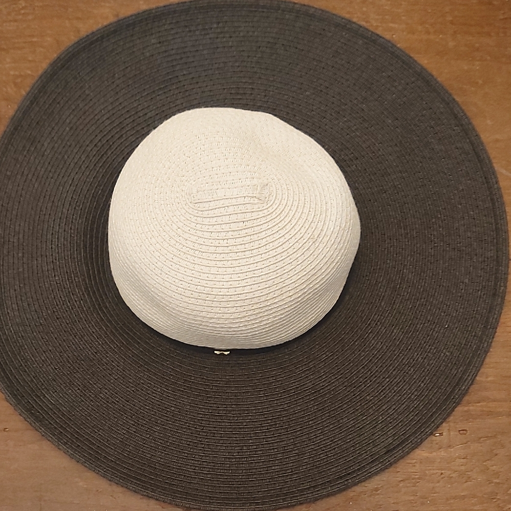 Ted Baker Cream and Brownish/black Wide Brim Hat